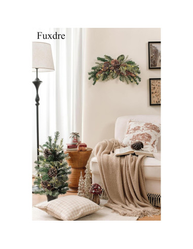 Adorno Navideño Iluminado Fuxdre 68.58 cm con Piña y Helecho