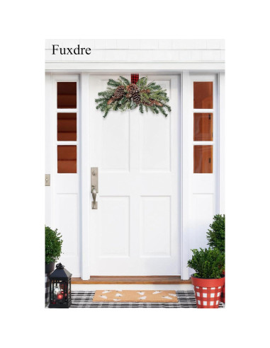 Adorno Navideño Iluminado Fuxdre 68.58 cm con Piña y Helecho