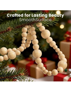 Guirnalda de Perlas de Madera CRTEPST 2 Pcs 2.2 Metros Decoración 2