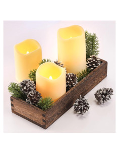 Juego de Centro de Mesa Navideño FairySandy 22 Piezas con Velas LED