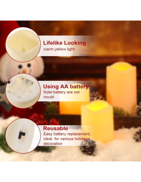 Juego de Centro de Mesa Navideño FairySandy 22 Piezas con Velas LED