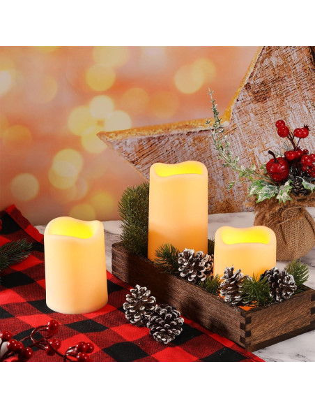 Juego de Centro de Mesa Navideño FairySandy 22 Piezas con Velas LED