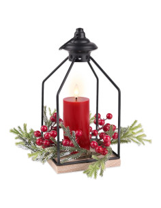 Centros de mesa navideños Rhytsing con linterna y vela LED