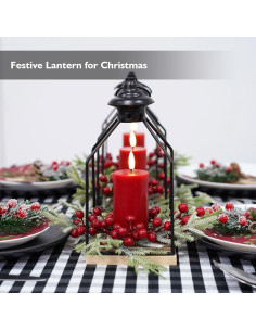 Centros de mesa navideños Rhytsing con linterna y vela LED 2