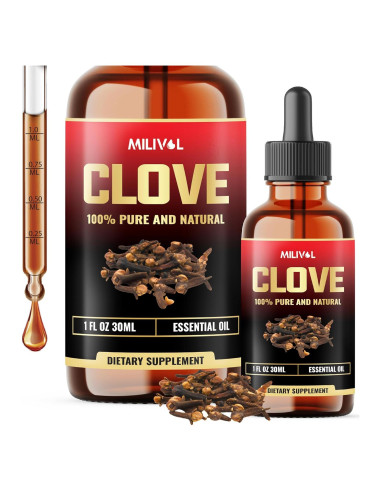 Aceite Esencial de Clavo Milivol 30 ml - 100% Puro y Orgánico