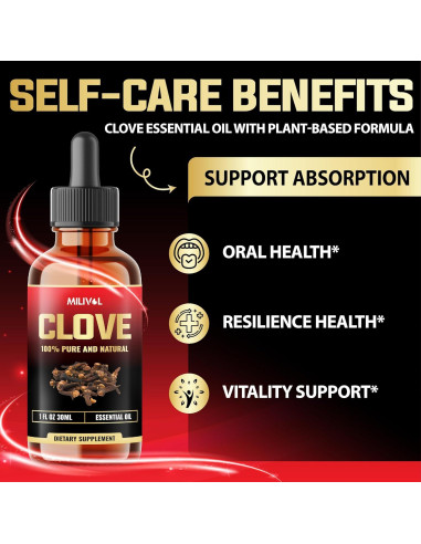 Aceite Esencial de Clavo Milivol 30 ml - 100% Puro y Orgánico