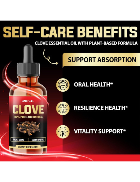 Aceite Esencial de Clavo Milivol 30 ml - 100% Puro y Orgánico