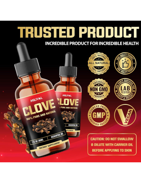 Aceite Esencial de Clavo Milivol 30 ml - 100% Puro y Orgánico