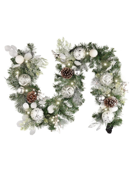 Guirnalda Navideña Preiluminada Valery Madelyn 1.83m con Piñas