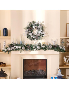 Guirnalda Navideña Preiluminada Valery Madelyn 1.83m con Piñas 2