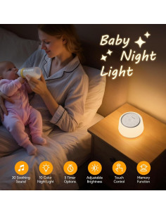 Máquina de Ruido Blanco SMILEBOP B69 con Luz Nocturna 30 Sonidos 2