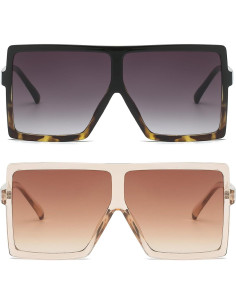 Gafas de Sol Cuadradas Grandes UV400 Unisex Estilo Moda 2