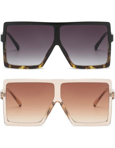 Gafas de Sol Cuadradas Grandes UV400 Unisex Estilo Moda