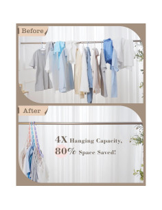 Perchas colapsables Latoxcaa 24 Pcs negras, ahorradoras de espacio 2