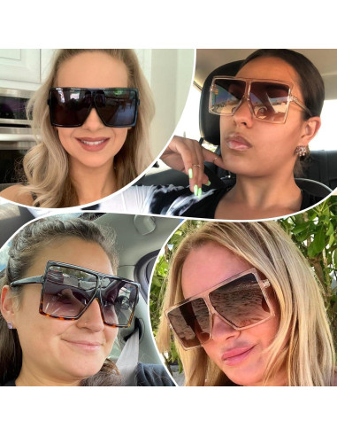 Gafas de Sol Cuadradas Grandes UV400 Unisex Estilo Moda
