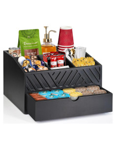 Organizador de Bar de Café Ugiftt de Madera con Cajón y Soporte