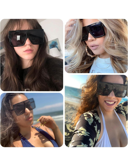 Gafas de Sol Cuadradas Grandes UV400 Unisex Estilo Moda Gafas de Sol Cuadradas Grandes UV400 Unisex Estilo Moda
