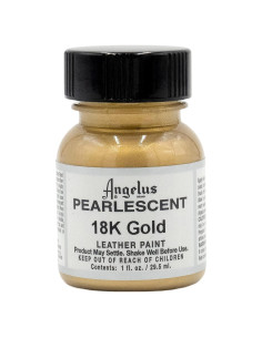 Pintura de Cuero Angelus 29.57ml Oro 18K Brillo Iridiscente