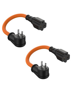 Adaptador de Enchufe 15A a 20A 0.3m 2Pack Nema 5-15P