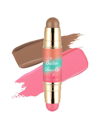 Paleta de Rubor y Bronceador SPRINGSKY 2 en 1 Cremosa Rosa Bronceado