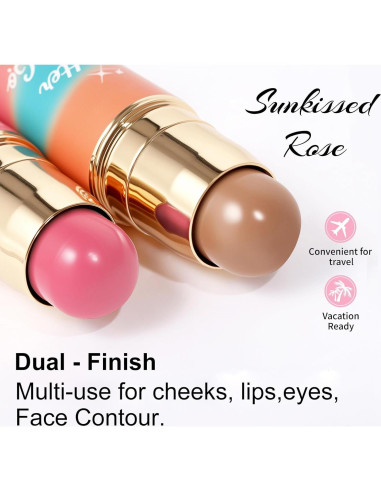 Paleta de Rubor y Bronceador SPRINGSKY 2 en 1 Cremosa Rosa Bronceado