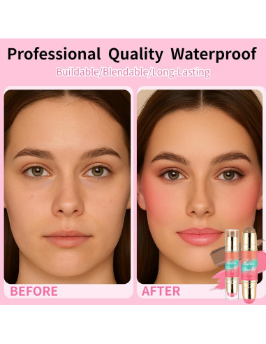 Paleta de Rubor y Bronceador SPRINGSKY 2 en 1 Cremosa Rosa Bronceado