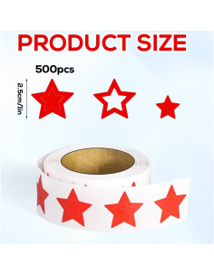 Rollo de 500 Etiquetas Estrella Rojas SAVITA para Bronceado 2