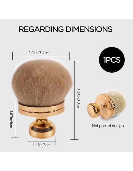 Brocha Kabuki Extra Grande GAQWOK 74mm para Autobronceador