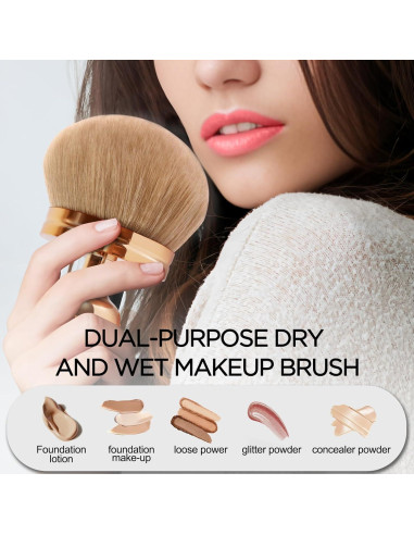 Brocha Kabuki Extra Grande GAQWOK 74mm para Autobronceador