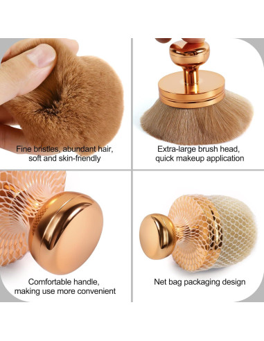 Brocha Kabuki Extra Grande GAQWOK 74mm para Autobronceador