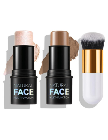 Kit de Contorno en Crema QIUFSSE 2PCS con Brocha - Medio