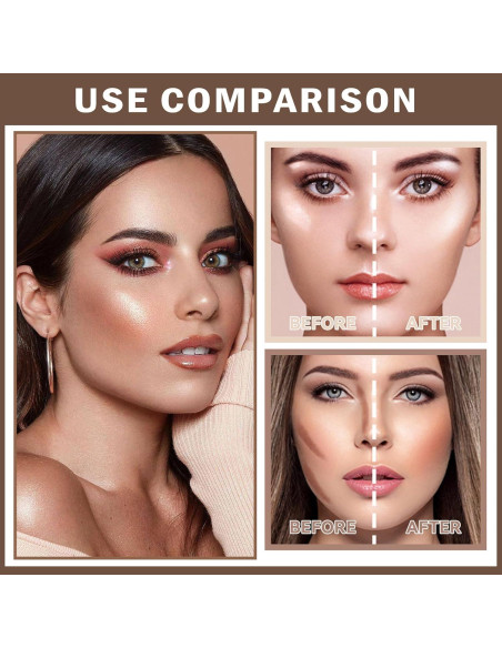 Kit de Contorno en Crema QIUFSSE 2PCS con Brocha - Medio