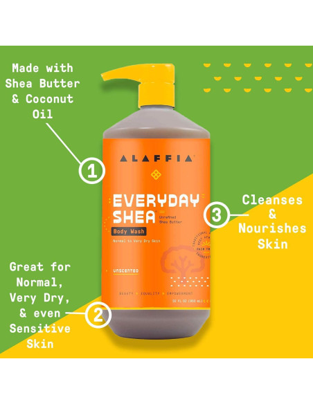 Gel de Ducha Alaffia Manteca de Karité 946 ml Sin Fragancia - 2 Unidades