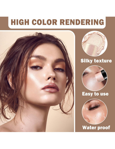 Kit de Contorno en Crema QIUFSSE 2PCS con Brocha - Medio