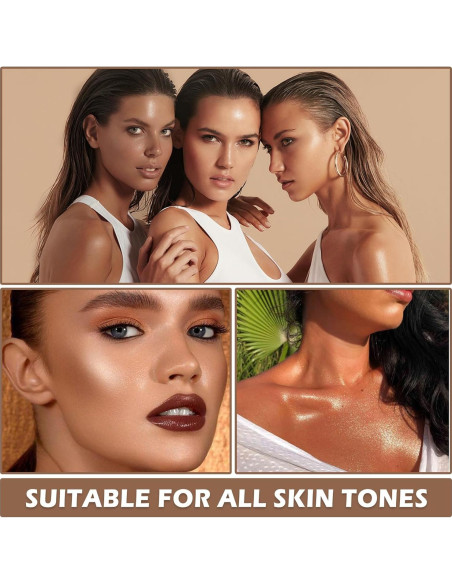 Kit de Contorno en Crema QIUFSSE 2PCS con Brocha - Medio