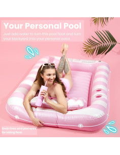 Flotador Inflable Coast & Kee Nube de Rosa 178x117 cm con Almohada 2