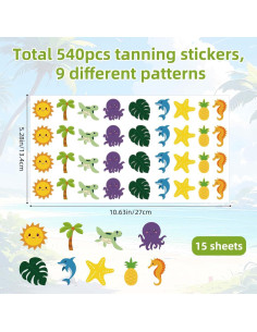 540 Calcomanías de Bronceado Lyreh - Estilo Playa y Océano 2