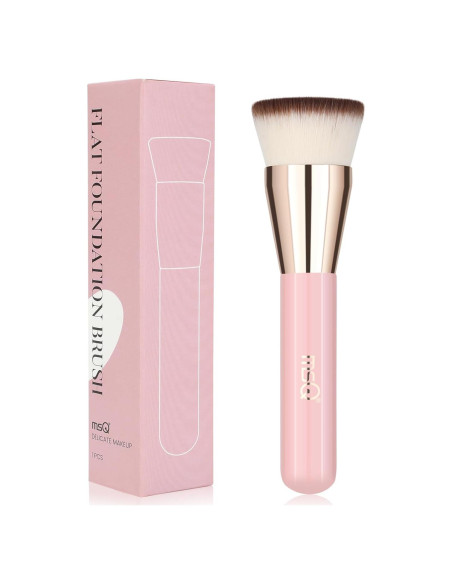 Brocha de Fundación MSQ Kabuki Punta Plana Rosa 15.6cm