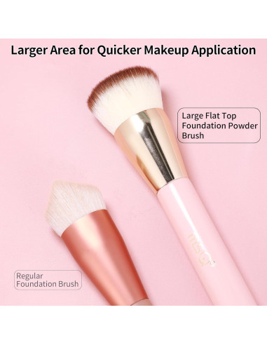 Brocha de Fundación MSQ Kabuki Punta Plana Rosa 15.6cm