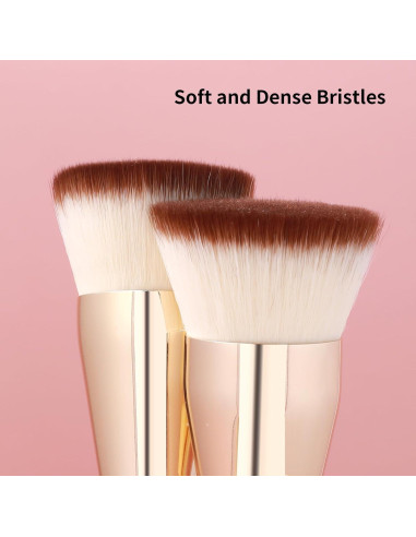 Brocha de Fundación MSQ Kabuki Punta Plana Rosa 15.6cm