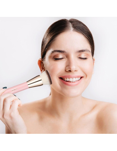 Brocha de Fundación MSQ Kabuki Punta Plana Rosa 15.6cm