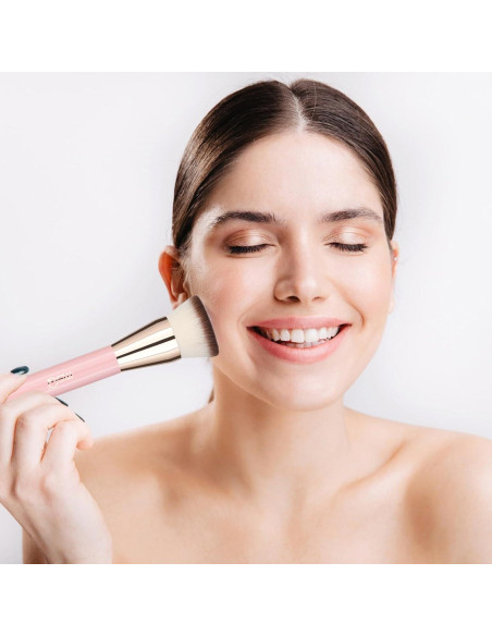 Brocha de Fundación MSQ Kabuki Punta Plana Rosa 15.6cm