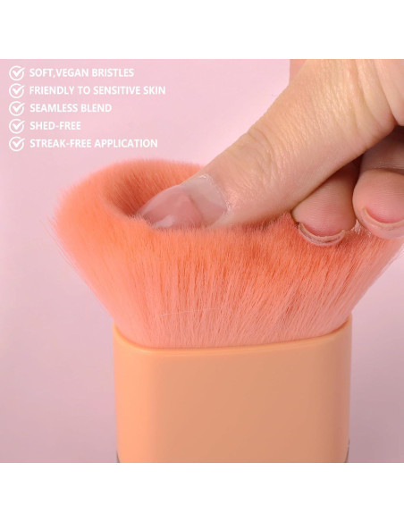 Brocha Kabuki BTYMS para Bronceado y Maquillaje - Cerdas Suaves