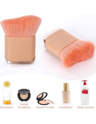 Brocha Kabuki BTYMS para Bronceado y Maquillaje - Cerdas Suaves