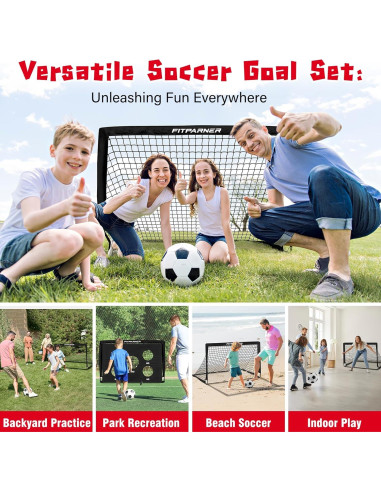 Portería de Fútbol Infantil FITPARNER 4x3FT Portátil con Balón