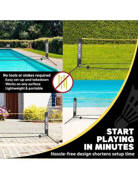 Red de bádminton y pickleball portátil Boulder 3.05m ajustable