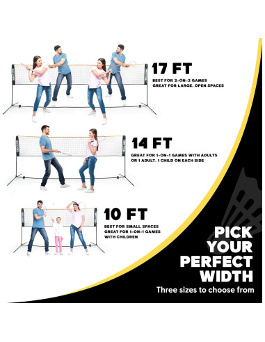 Red de bádminton y pickleball portátil Boulder 3.05m ajustable
