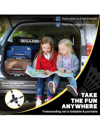 Red de bádminton y pickleball portátil Boulder 3.05m ajustable
