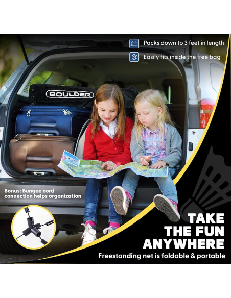 Red de bádminton y pickleball portátil Boulder 3.05m ajustable
