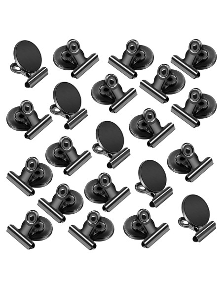 Clips Magnéticos VNDUEEY 20 Piezas Negro para Oficina y Hogar